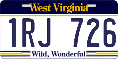 WV license plate 1RJ726