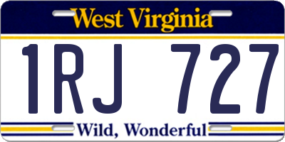 WV license plate 1RJ727