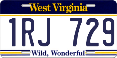 WV license plate 1RJ729
