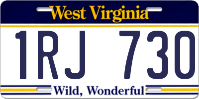 WV license plate 1RJ730