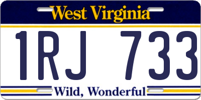 WV license plate 1RJ733
