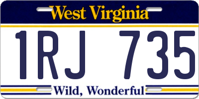 WV license plate 1RJ735