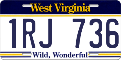 WV license plate 1RJ736
