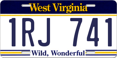 WV license plate 1RJ741