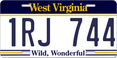WV license plate 1RJ744