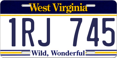 WV license plate 1RJ745