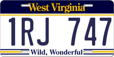 WV license plate 1RJ747