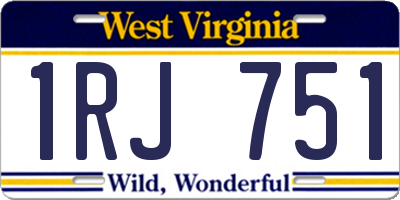 WV license plate 1RJ751