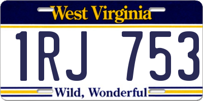 WV license plate 1RJ753