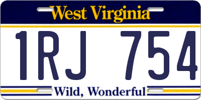 WV license plate 1RJ754