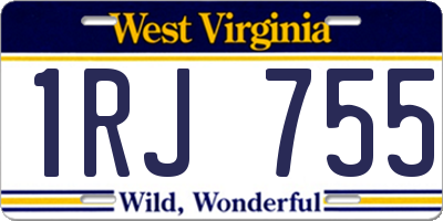 WV license plate 1RJ755