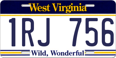 WV license plate 1RJ756