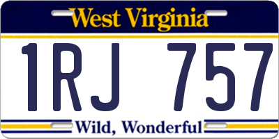 WV license plate 1RJ757