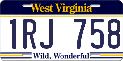 WV license plate 1RJ758