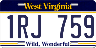 WV license plate 1RJ759