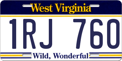 WV license plate 1RJ760
