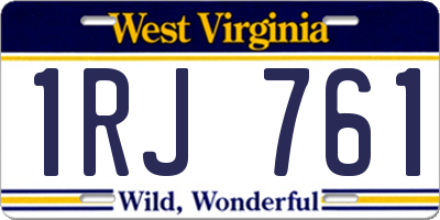 WV license plate 1RJ761