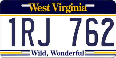 WV license plate 1RJ762