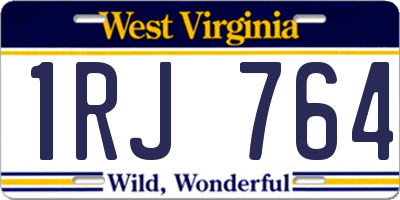 WV license plate 1RJ764