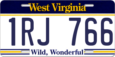 WV license plate 1RJ766