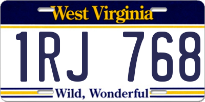 WV license plate 1RJ768