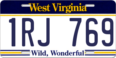 WV license plate 1RJ769