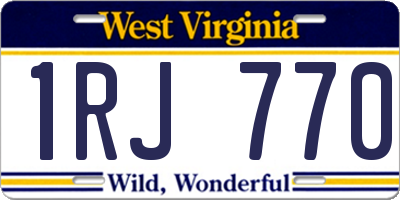 WV license plate 1RJ770