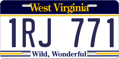 WV license plate 1RJ771