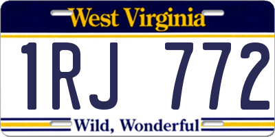 WV license plate 1RJ772