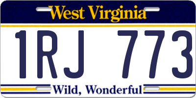 WV license plate 1RJ773