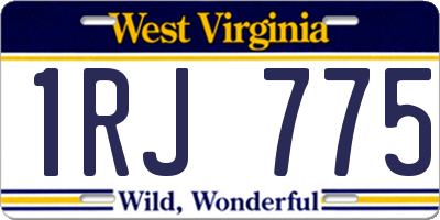 WV license plate 1RJ775