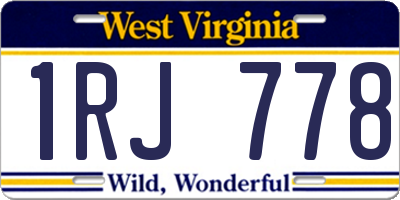 WV license plate 1RJ778