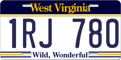 WV license plate 1RJ780