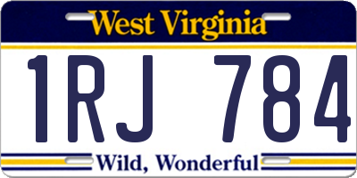 WV license plate 1RJ784