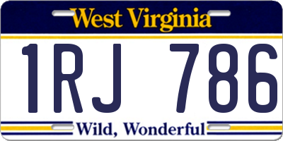 WV license plate 1RJ786