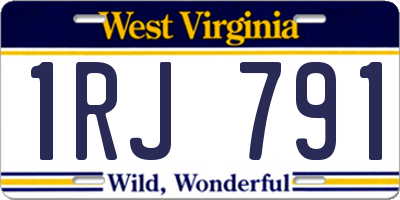 WV license plate 1RJ791
