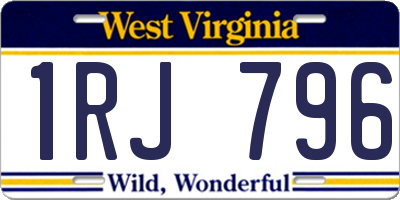 WV license plate 1RJ796