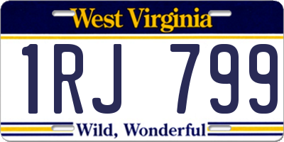 WV license plate 1RJ799