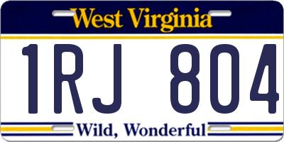 WV license plate 1RJ804