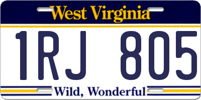 WV license plate 1RJ805