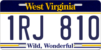 WV license plate 1RJ810