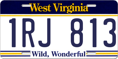 WV license plate 1RJ813