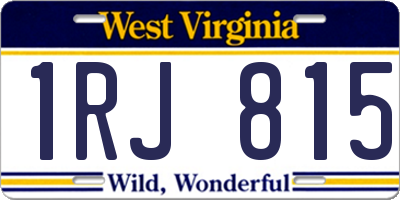 WV license plate 1RJ815