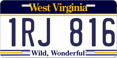 WV license plate 1RJ816