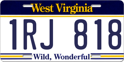 WV license plate 1RJ818