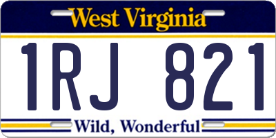 WV license plate 1RJ821