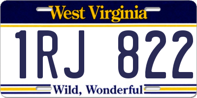WV license plate 1RJ822