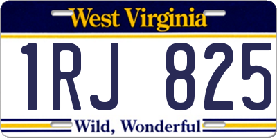WV license plate 1RJ825