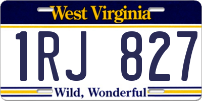 WV license plate 1RJ827