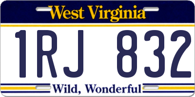 WV license plate 1RJ832